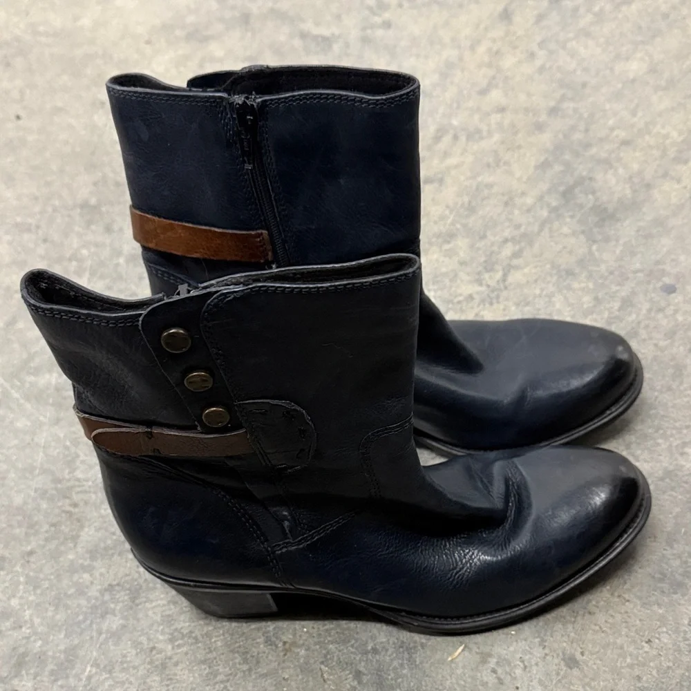 Clarks Dark Leather Ankle Booties